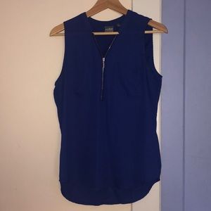 Blue Zip Blouse